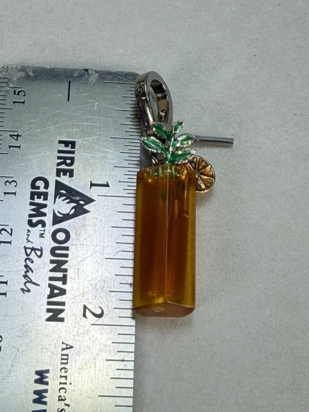 Juicy Couture Orange Juice Charm Enamel Citrus Drink Bottle Dangle Pendant - Picture 5 of 6